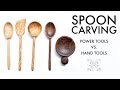 Experimenting with Spoon Carving // Hand Tools vs. Power Tools // Woodworking // Wood Carving