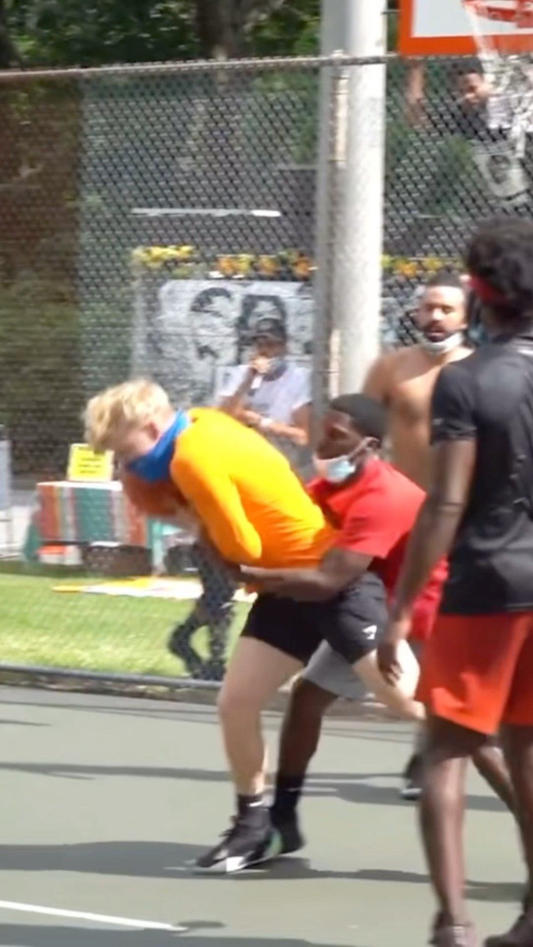 I Got Shoved Into A Fence! (5v5 Basketball)