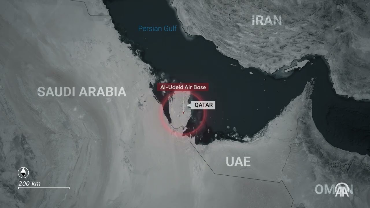 MOTION GRAPHICS - Iran launches missile attacks at US airbase in Qatar
