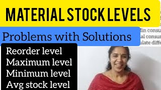 STOCK LEVELS (REORDER, MAXIMUM, MINIMUM, AVERAGE) B.COM, BBA (MALAYALAM)