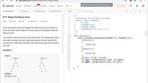 Leetcode - 617.  Merge Two Binary Trees  - java
