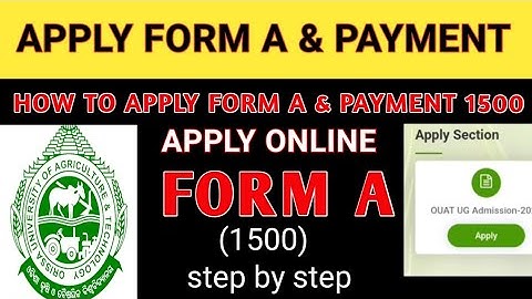 HOW TO APPLY FORM A IN OUAT 2023 STEP BY STEP|| FILLUP FORM A