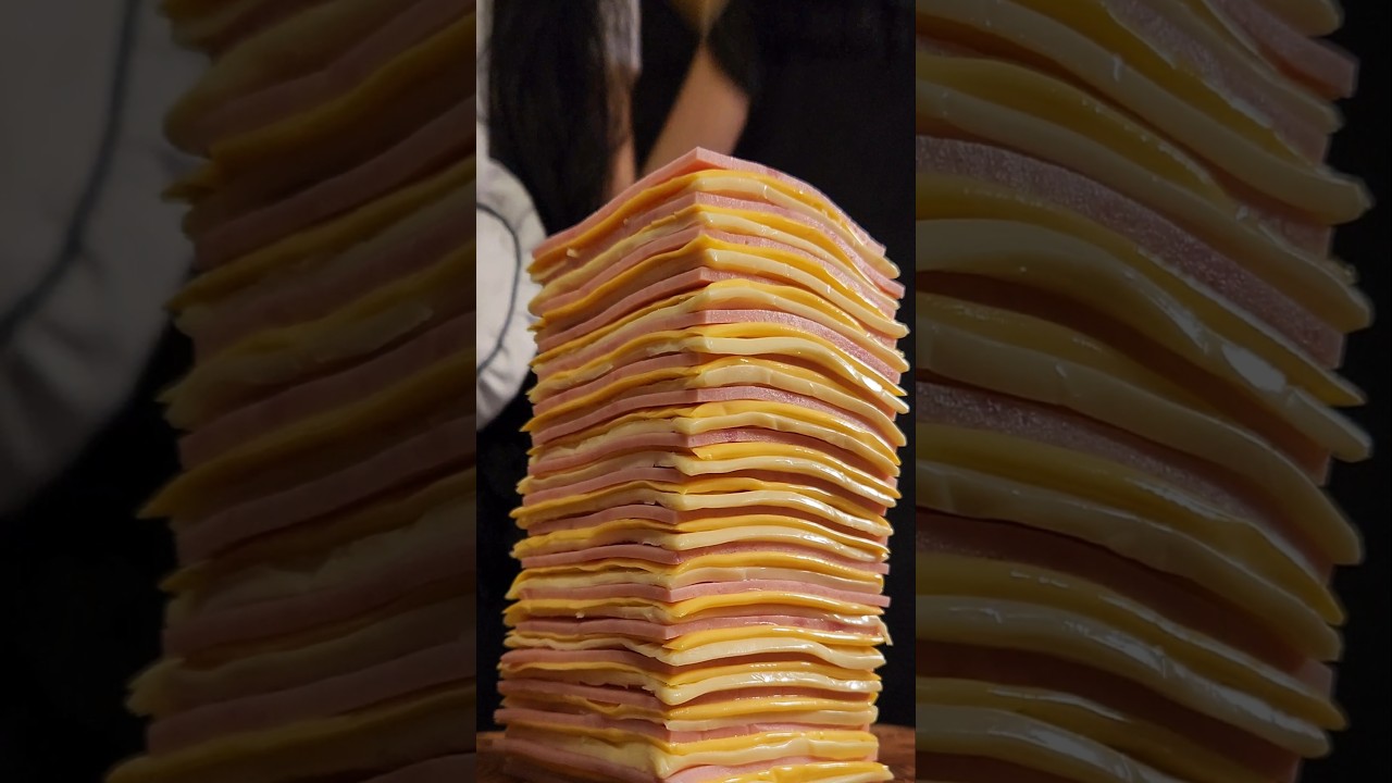 꾸덕하면 구독해 fried Ham Cheese tower ASMR 