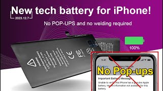 iPhone battery, no pop-up warning, easy installation with welding-free, recovery battery health 100%