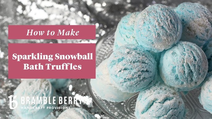 Luxury Sparkling Snow Bubble Scoop Bath Truffle Blue and 