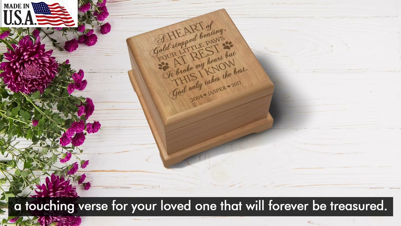 Personalized Keepsake Pet Cremation Memorial Urn for Ashes Display, Home Decor Gift