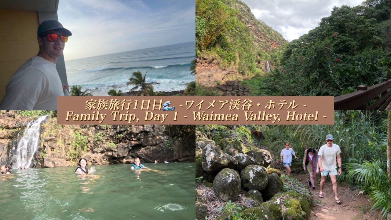  【🇺🇸🇯🇵国際カップル】家族旅行1日目🌊　-ワイメア渓谷・ホテル・ノースショア-