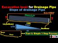 Slope of drainage pipe or sewer line|excavation levels for sewer pipe or drainage pipe|Slope of pipe