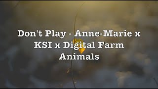 Don't Play - Anne-Marie x KSI x Digital Farm Animals (Lyrics)