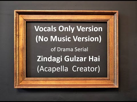 Zindagi Gulzar Hai OST   Acapella Version Vocals Only No Music Version
