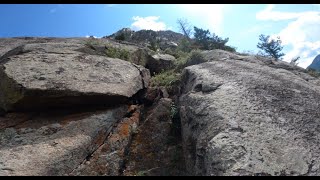 Climbing Via Alpinista (5.9) just outside of Telluride, Colorado