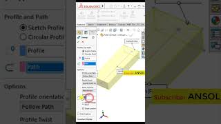 Solidworks sweep with follow path and twist value