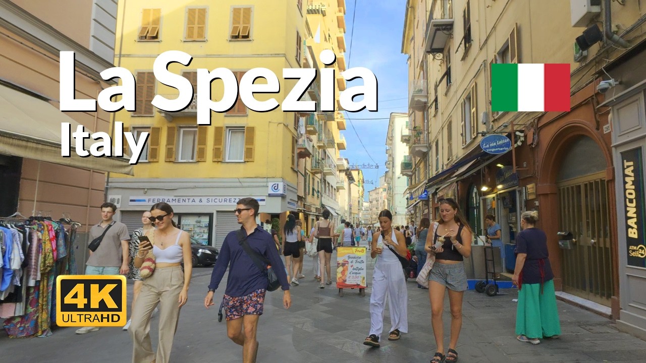 La Spezia Walking Tour 4K Italy Summer Streets and Harbor