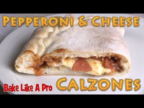 How To Make Cheese And Pepperoni Calzones ( Cheese and pepperoni pizzas folded )