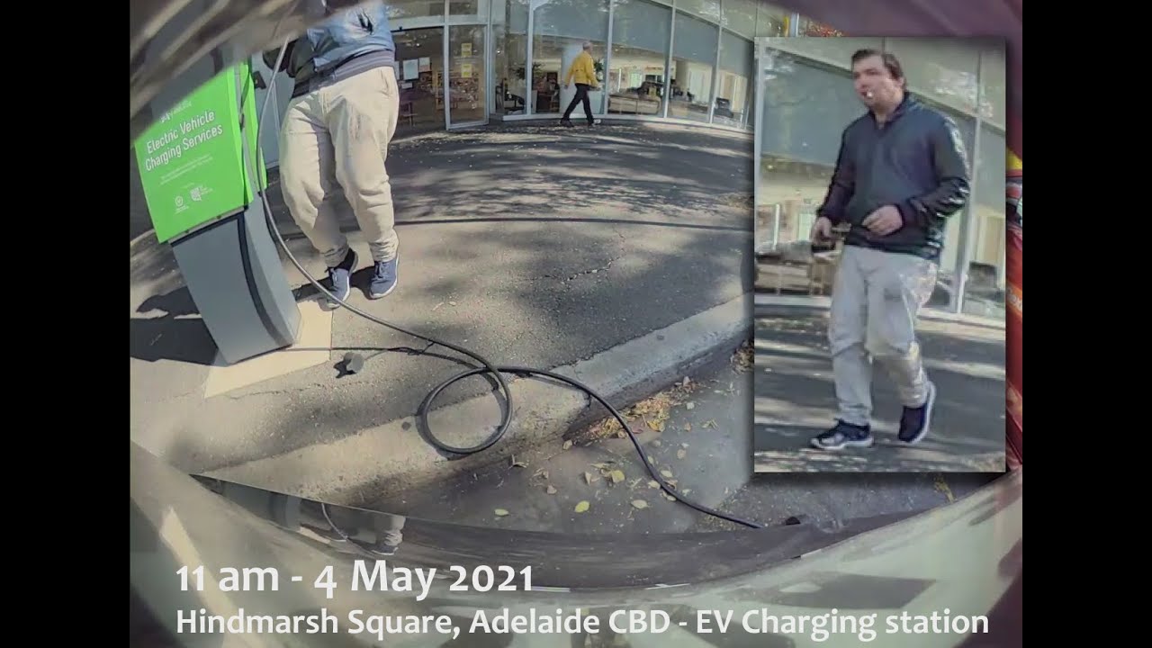 Vandal forces charging cable from Adelaide Electric Vehicle charger