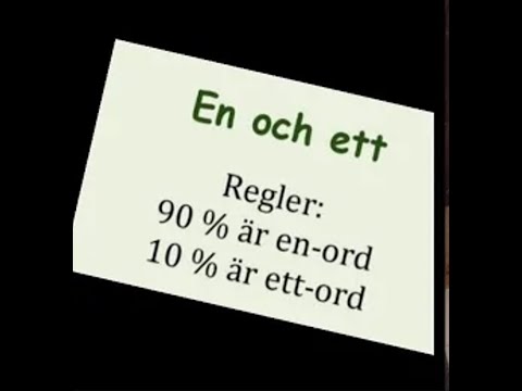 Svenska lektion 19 En eller ett/ A and an in Swedish