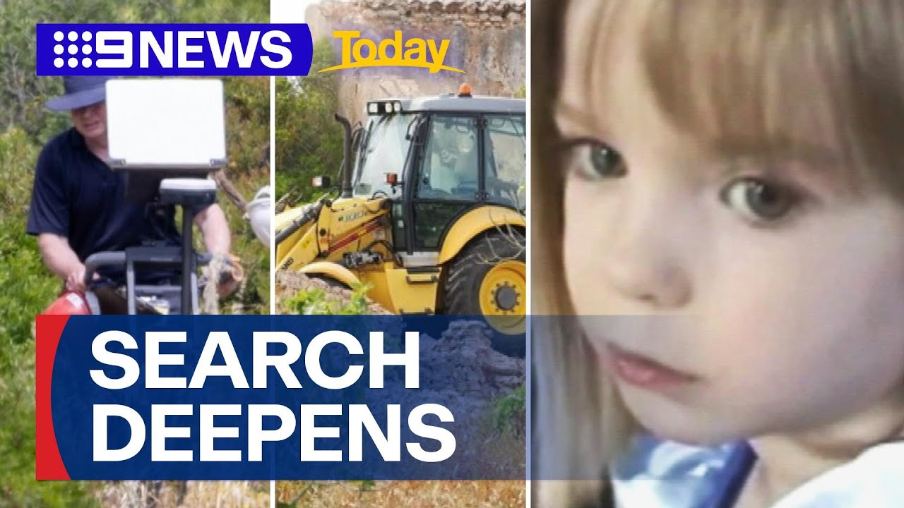 Radar scanner and excavator deployed in search for Madeleine McCann | 9 News Australia