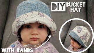 Baby summer Bucket Hat with Bands +free pattern 》 آموزش کلاه باکت بچگانه با بند دو طرفه