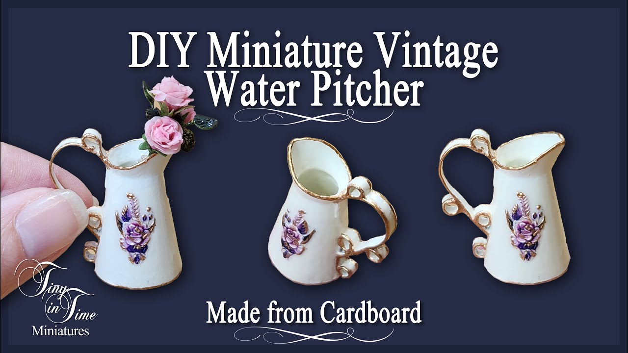How to Make Miniature Vintage Water Pitchers from Cardboard | 