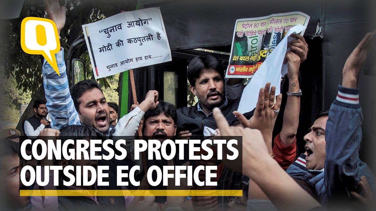 Congress Protests Outside EC Office, Calls it “PM Modi’s Puppet”| The Quint