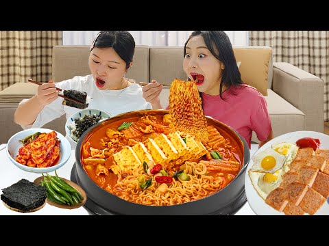 리얼먹방 | 직접 만든 백반&김치찌개 ft.스팸, 계란 후라이 Kimchi Jjigae Real Mukbang
