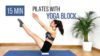 15 MIN | Pilates with Yoga block | Full Body No Impact Workout