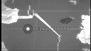 Animation show division 107 striking Japanese and then retreating in the Surigao ...HD Stock Footage