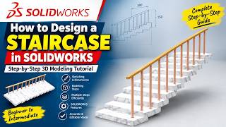 How to Design a Staircase / steps in SOLIDWORKS | Step-by-Step 3D Modeling Tutorial | Create / Model