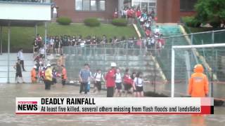 Record rainfall, flash floods kill five in southeastern Korea 

남부 폭우로 5명