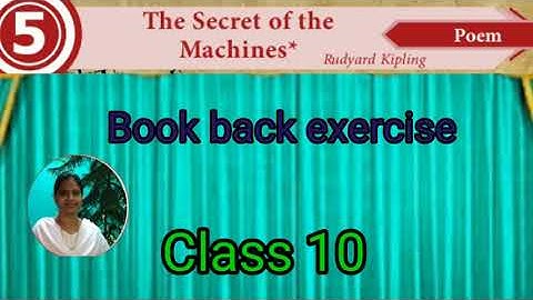 The secret of the machines Book back exercise, poem with tune class 10 unit 5 poem @brinda1764