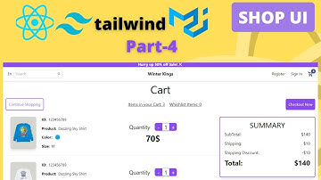 Part #4 | ECommerce App Design | Source Code | React, Tailwindcss, Material ui | Web Shopping Cart