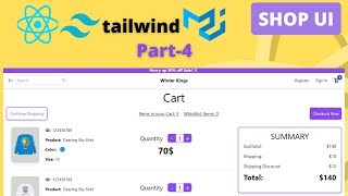 Part #4 | ECommerce App Design | Source Code | React, Tailwindcss, Material ui | Web Shopping Cart