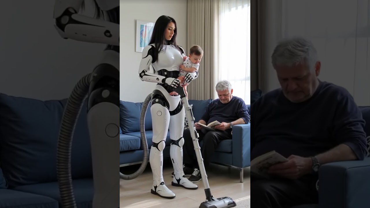 "Multitasking Futuristic AI Robot Cleans Home & Cares for Toddler Smart Parenting Begins"