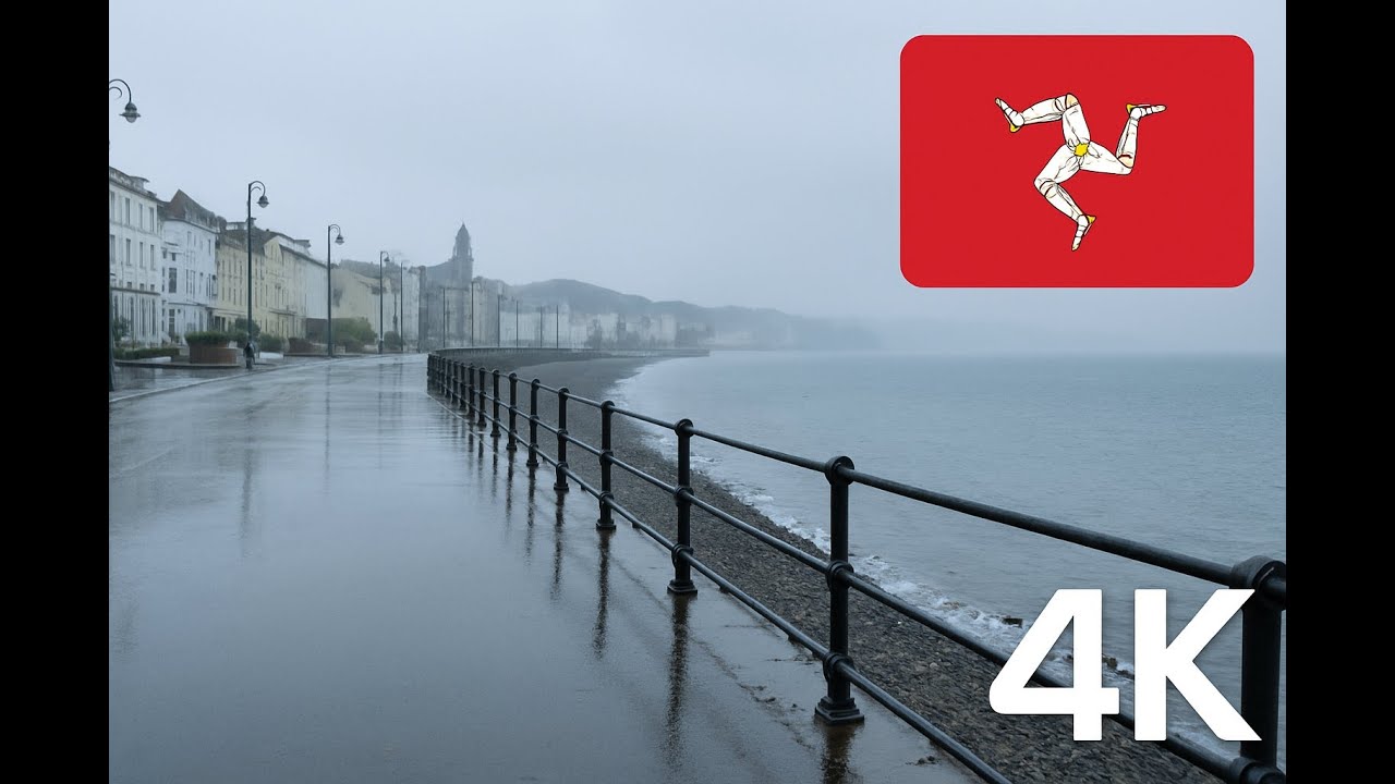 Walking in the Rain | Peaceful Coast of Isle of Man | 4K Relaxing Walk