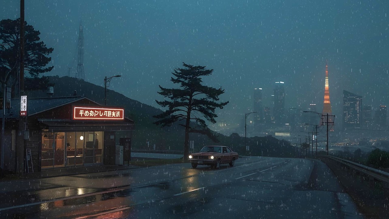 80s Rainy Night Lofi — Retro Tokyo Cafe Ambience for Study & Chill