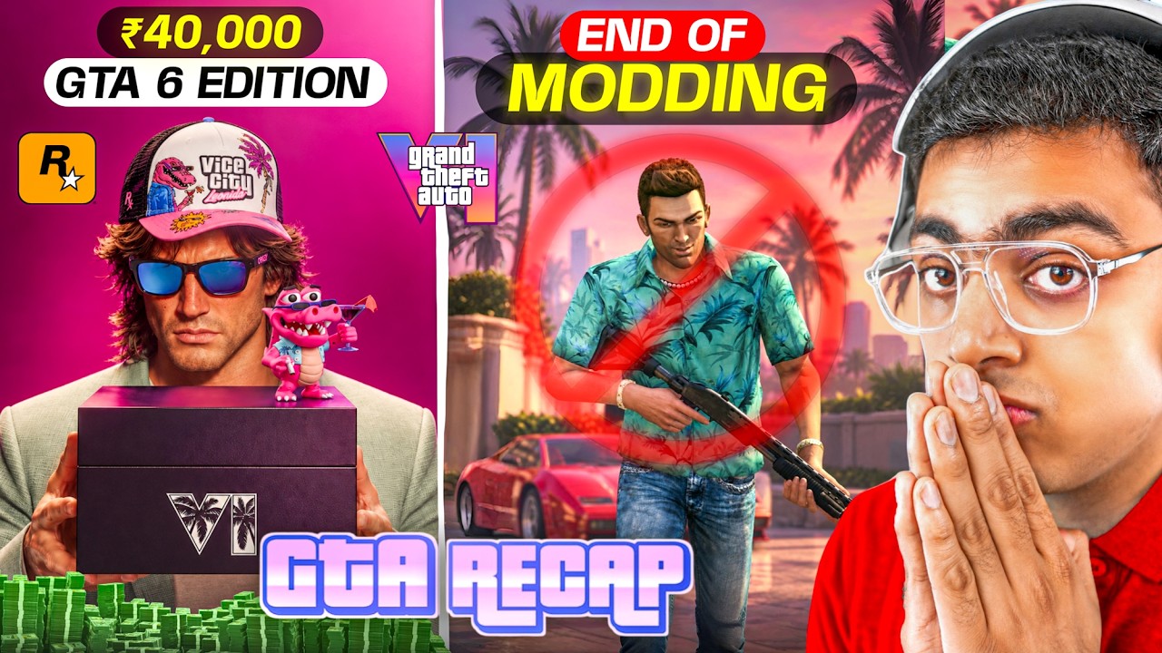 Video thumbnail for Rs. 40,000 GTA 6…Rockstar Goes GREEDY 🤬, Map Details, $400M+ Earnings, Modding Killed | GTA Recap 38