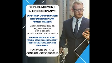 SAP S4HANA END TO END GREEN FIELD IMPLEMENTATION PROJECT TRAINING WITH 100% PLACEMENT ASSIST #job