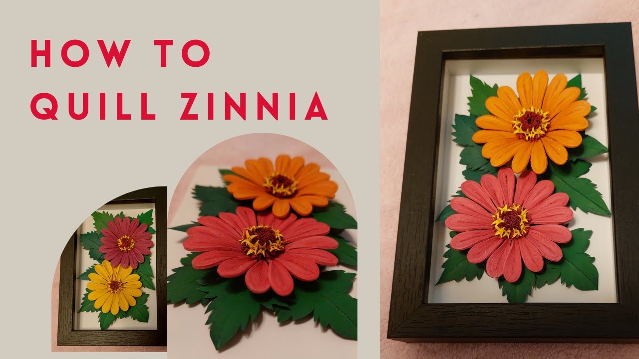 How to quill Zinnia quilling quillingpaperart YouTube