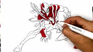 Marvel SPIDER-MAN Coloring Pages | Venom Fuse Spider Coloring Pages