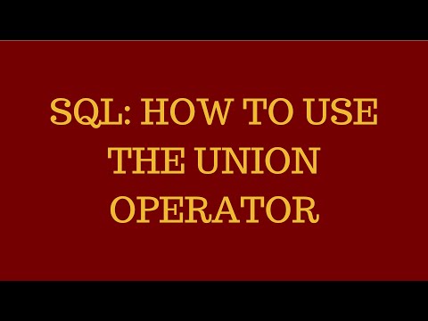 Video: Was ist Union in PostgreSQL?