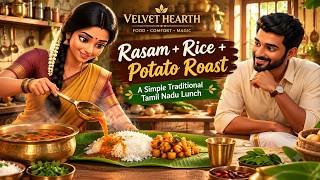 Rasam + Rice + Potato Roast 🥣🍚🥔 | A Simple Traditional Tamil Nadu Lunch | Velvet Hearth screenshot 4