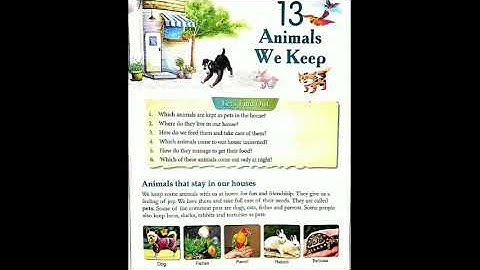 Class III | Sub EVS | Chapter 13 Animals We Keep| Renu Kherajani