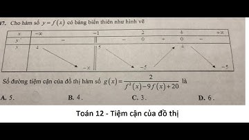 Cho hàm số y=f(x) có bảng biến thiên như hình vẽ. Số đường tiệm cận của g(x) = 2/(f^2 (x)-9f(x)+20)