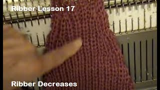Ribber Lesson 17 Ribber Decreases One Stitch Decrease On A Knitting Machine Stet By Step 17