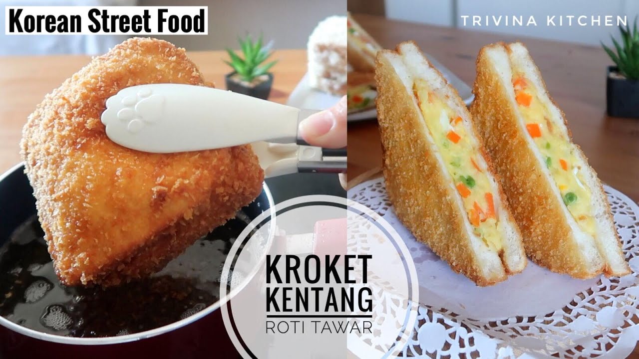 Membuat KROKET KENTANG ALA KOREA | Fried croquette toast | Korean Street Food