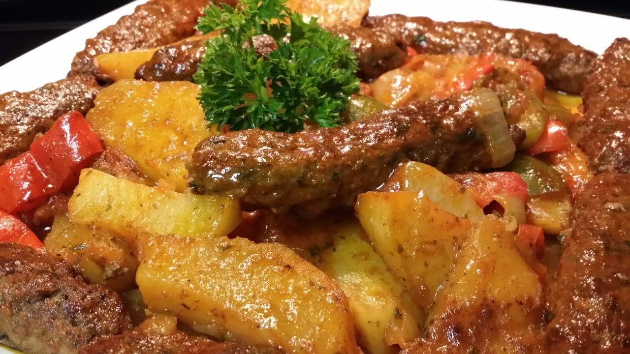 تبسي  كباب بالخضروات عشاء عائلي سهل وسريع ولذيذه مطبخ شاي مهيل الشيف ام محمد