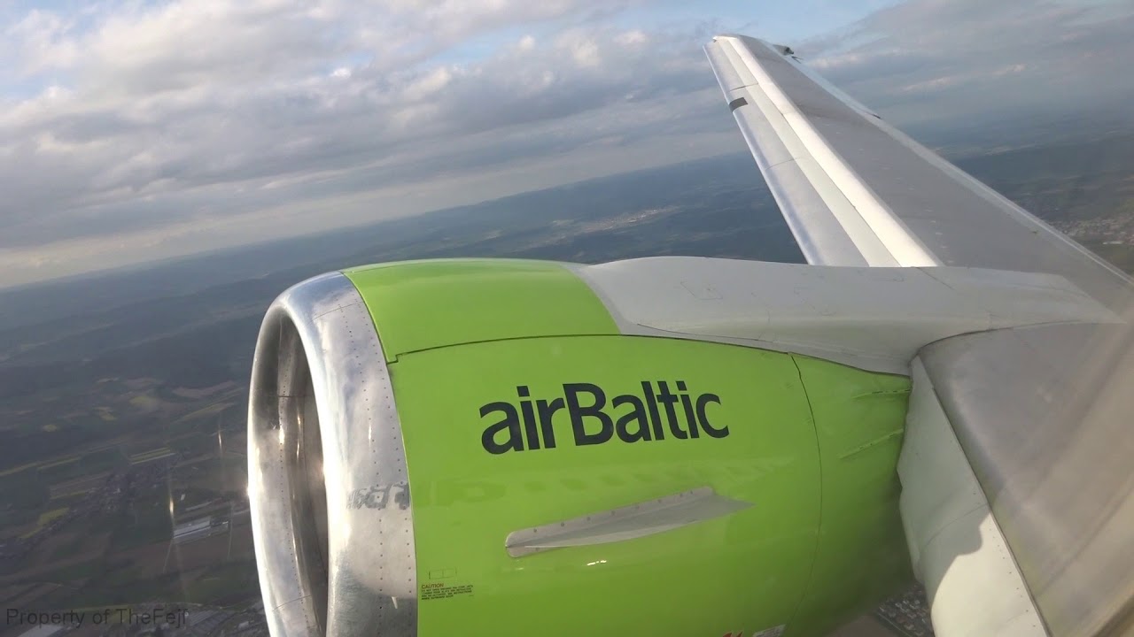 [FLIGHT TAKEOFF] airBaltic 737-300 - Evening Takeoff from Zurich with Alp Views