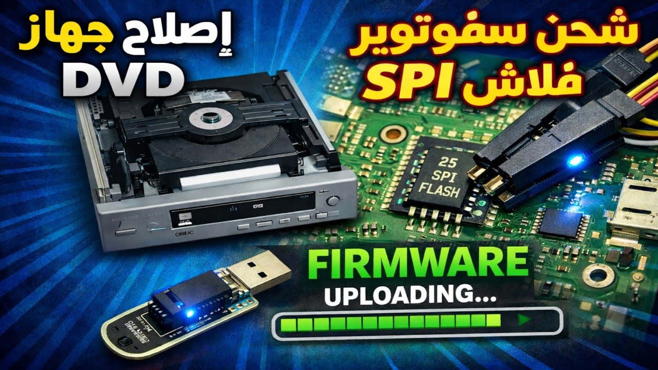 إصلاح جهاز DVD متوقف، درس مهم في طريقة شحن SOFTWARE.