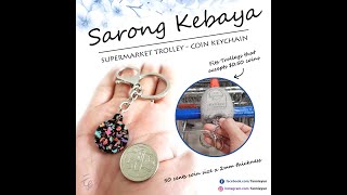 Batik Kebaya Print Supermarket Trolley-Coin Keychain Tag - Cabin Crew Singapore Airlines