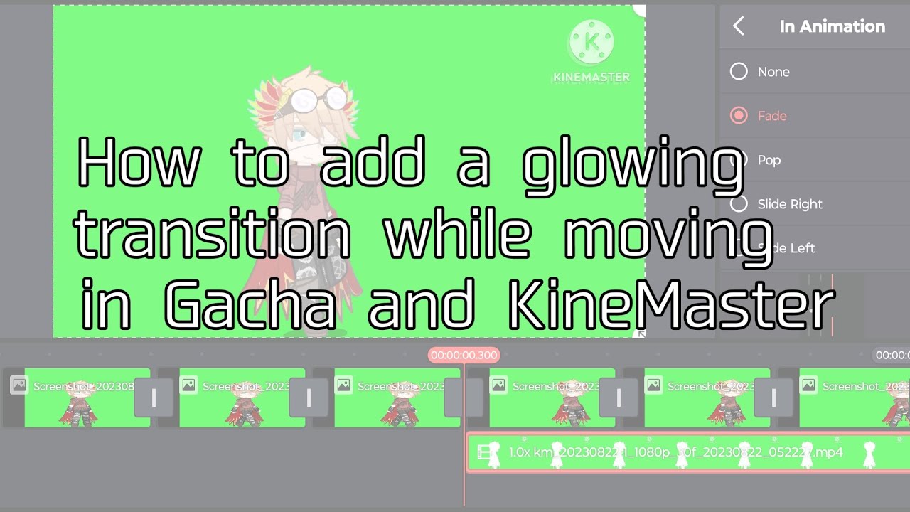 How to make a glowing character transition while moving in Gacha Club